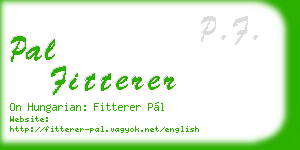 pal fitterer business card